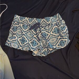Blue Patterned Women's Shorts
